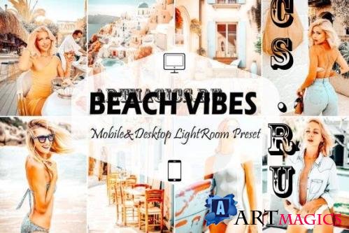 10 Beach Vibes Mobile & Desktop Lightroom Presets, Orange - 2656263