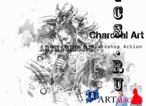 Charcoal Art Photoshop Action - 25435779