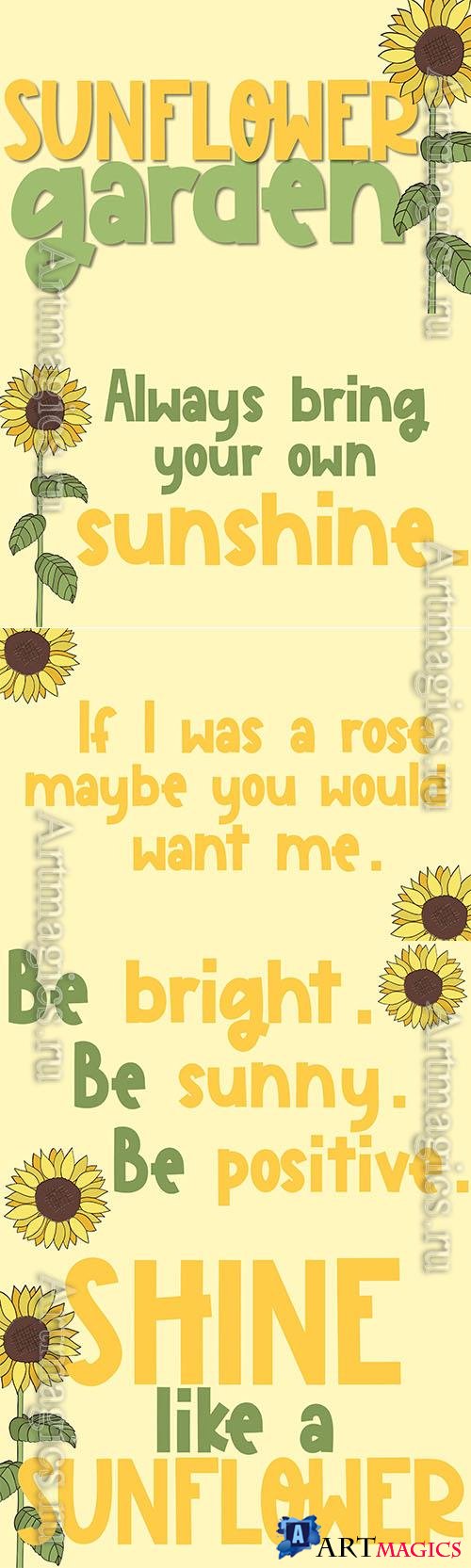 Sunflower Garden - A Cute Font