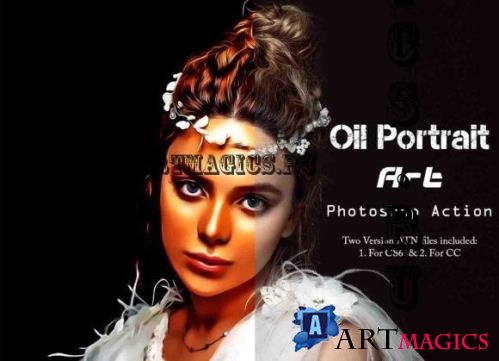 Oil Portrait Art Photoshop Action - 25437360