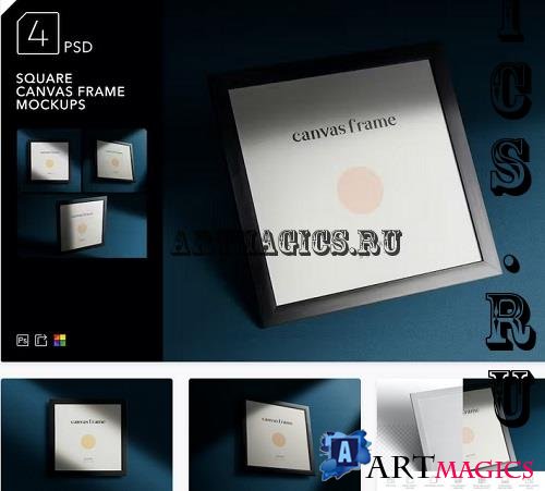 Square Canvas Frame Mockups - 17652618