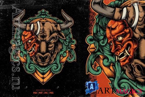 Bull Mask Illustration