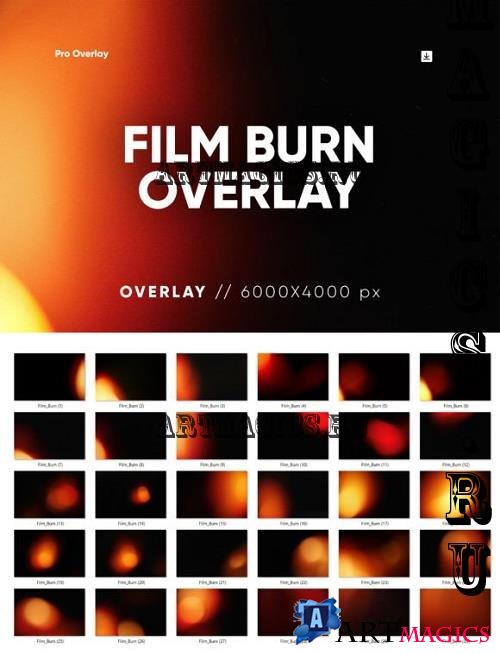 30 Film Burn Overlay HQ - 26070576