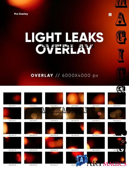 30 Light Leaks Overlay HQ - 26070583