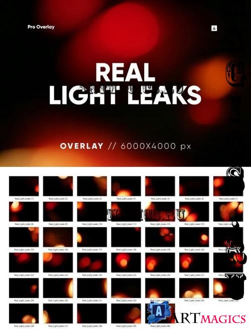 40 Real Light Leaks Overlay HQ - 26070643