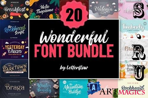 Wonderful Font Bundle - 20 Premium Fonts