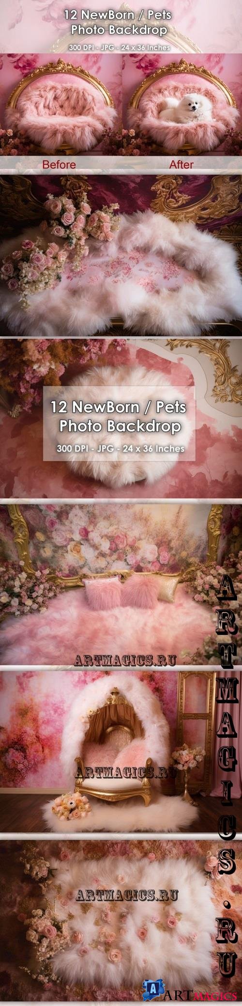 12 Newborn / Pets Beautiful Backdrop JPG