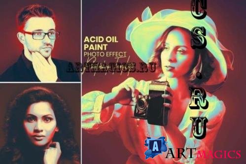 Acid Oil Paint Photo Effect - 19678391