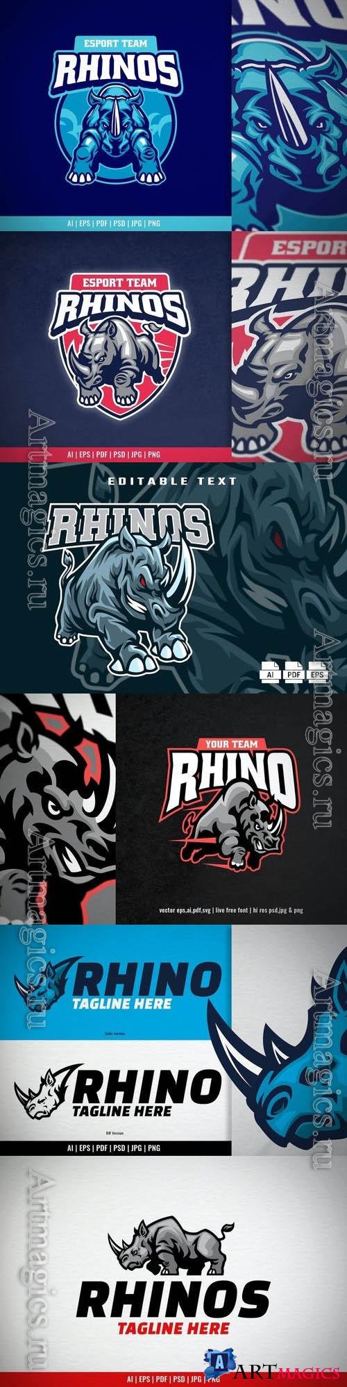 Rhino Stance for Tough and Power Logo Concept