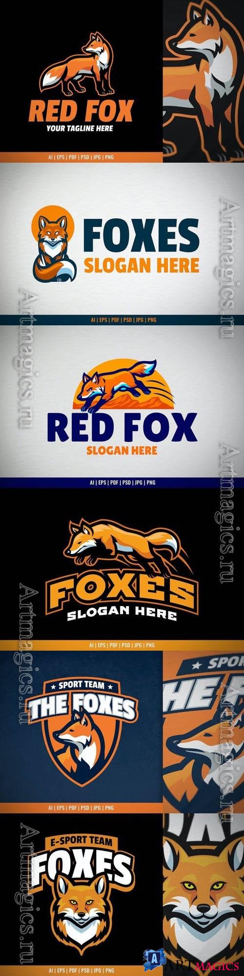 Red Fox Sport and Esport Logo Template