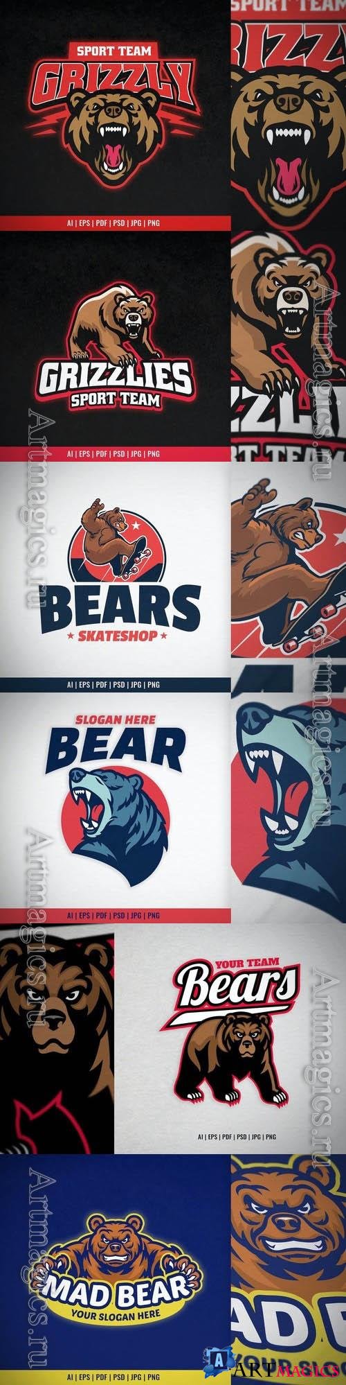 Grizzly Bear Head for Sport and Esport Logo