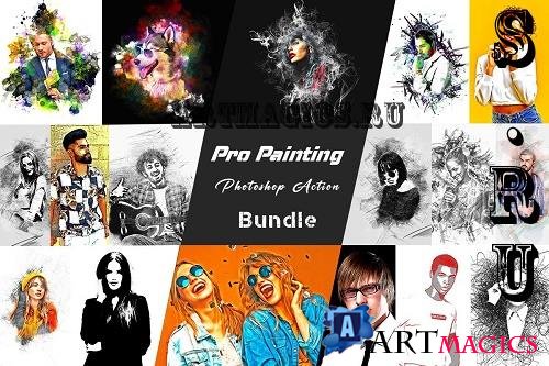 Pro Painting Photoshop Action Bundle - 21 Premium Graphics