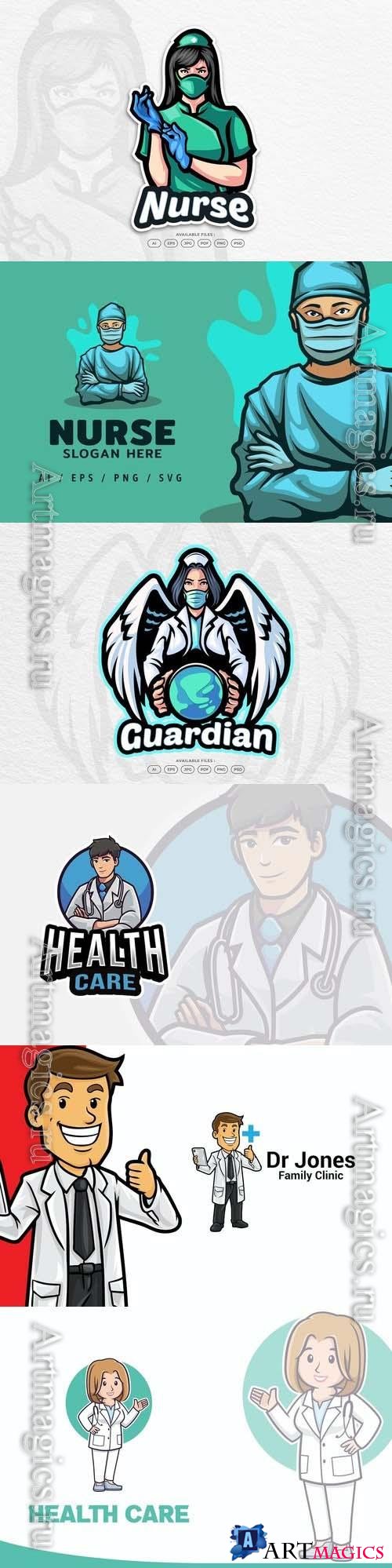 Medical health care clinic logo template