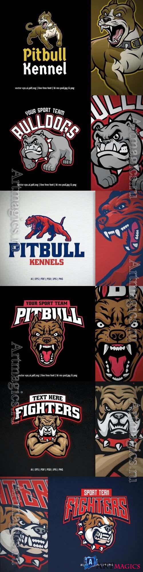 Bulldog Head Mascot Sport and Esport Logo