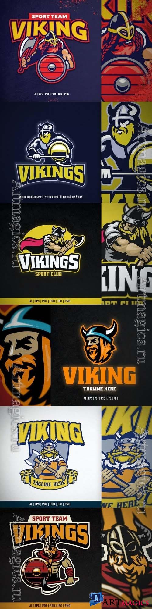 Viking Warrior Mascot Logo