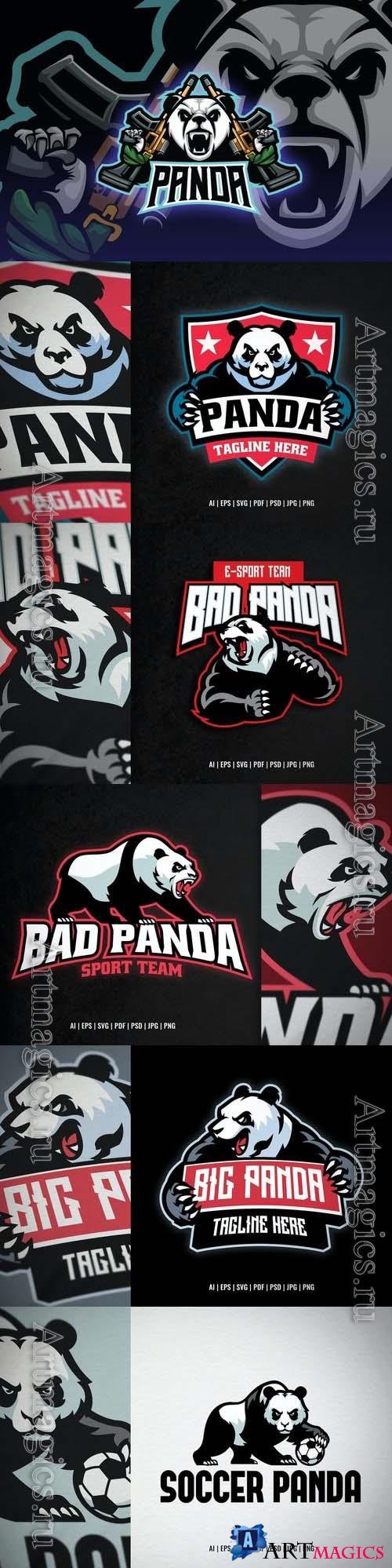 Panda Mascot Logo