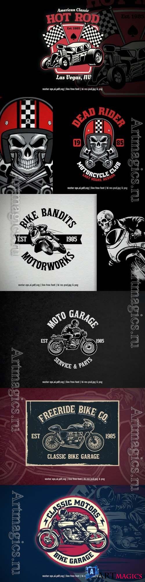 Motorcycle club rider vintage logo