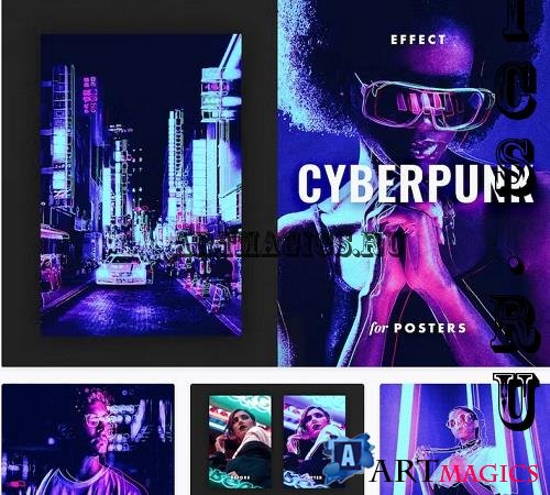 Cyberpunk Poster Photo Effect - 10939937
