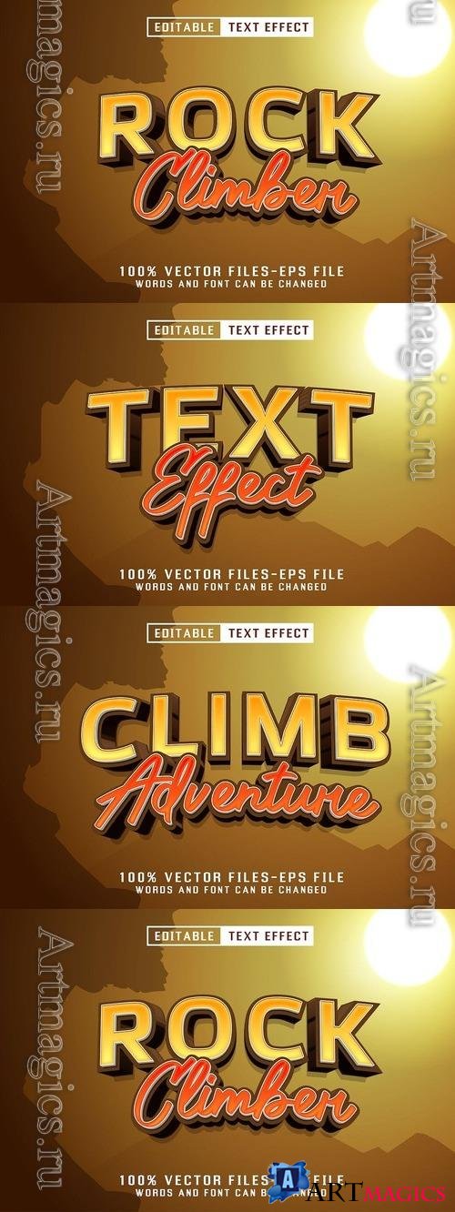 Rock Climber Editable Text Effect