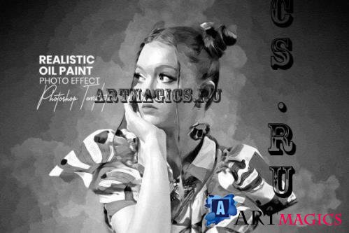 Black Realistic Oil Paint Effect - 24235240