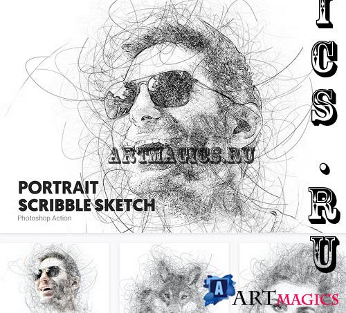 Portrait Scribble Sketch Art Photoshop Action - YC54E43