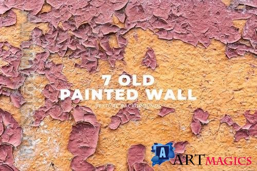 7 Old Cracked Paint Wall Texture Backgrounds