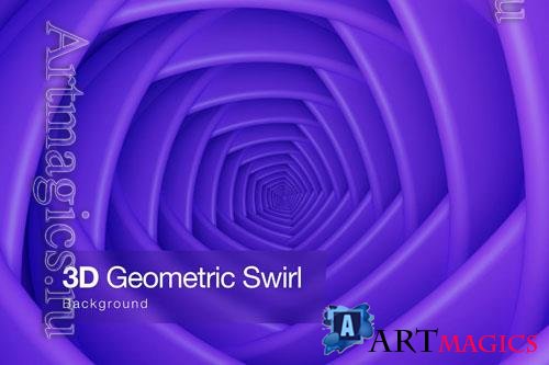 3D Realistic Geometric Swirl Background
