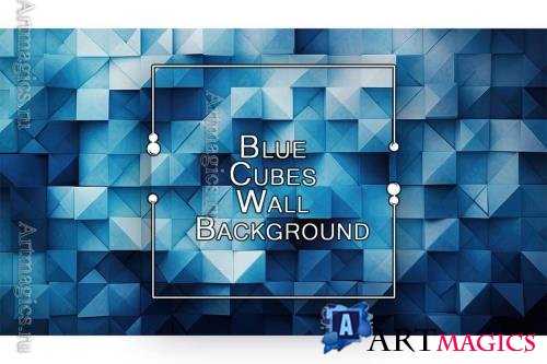 Blue Cubes Wall Background