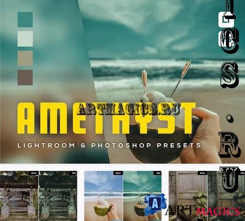 6 Amethyst Lightroom and Photoshop Presets - X7LN3UZ