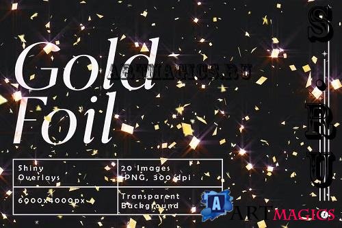 Shiny Gold Foil Confetti Overlays - PJEAEDV