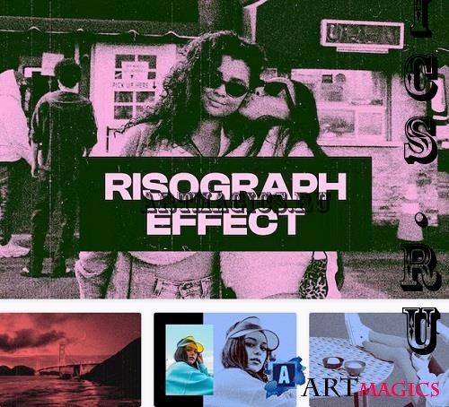 Old Risograph Photo Effect - 42174687
