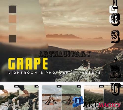 6 Grape Lightroom and Photoshop Presets - ANMHD3U