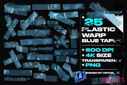 25 Plastic Warp Blue Tapes - 5QWZFCV