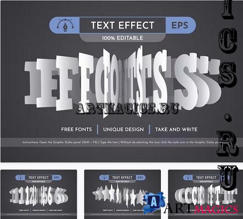 Paper Bend - Editable Text Effect, Font Style - FSH8MB9