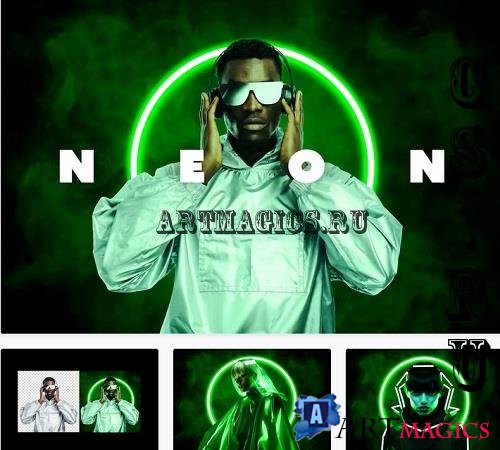 Neon Shapes Photo Effect - 42217200