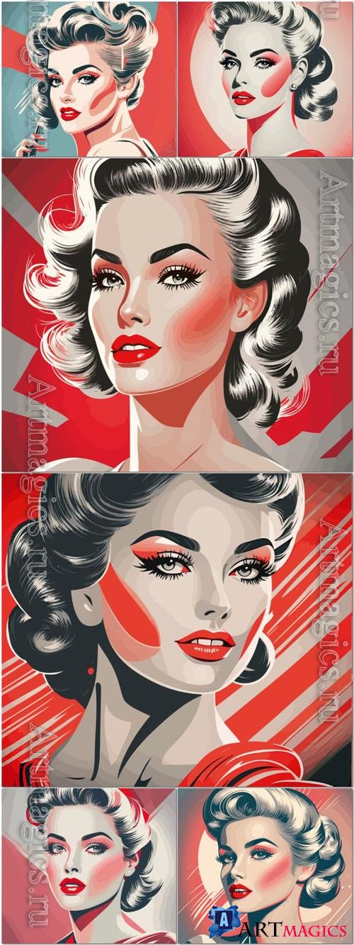 Vector illustration fashion make up clean