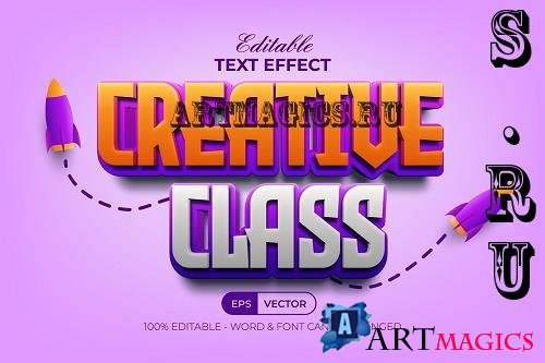 3D Text Effect Creative Class Style - 42250262