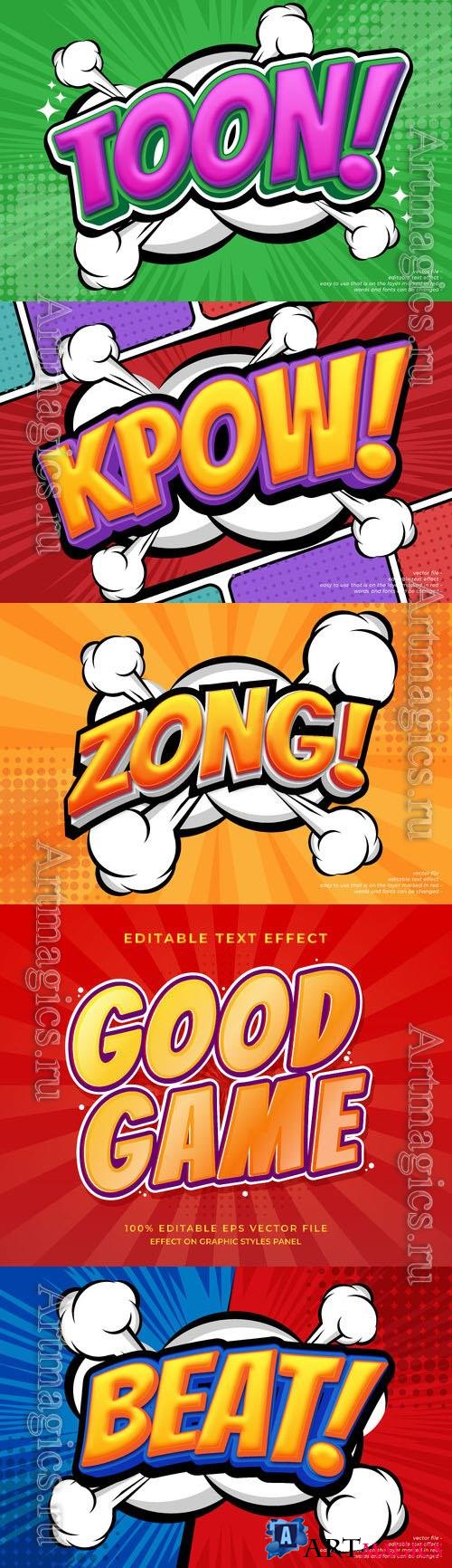 Vector 3d text editable, text effect font vol 23