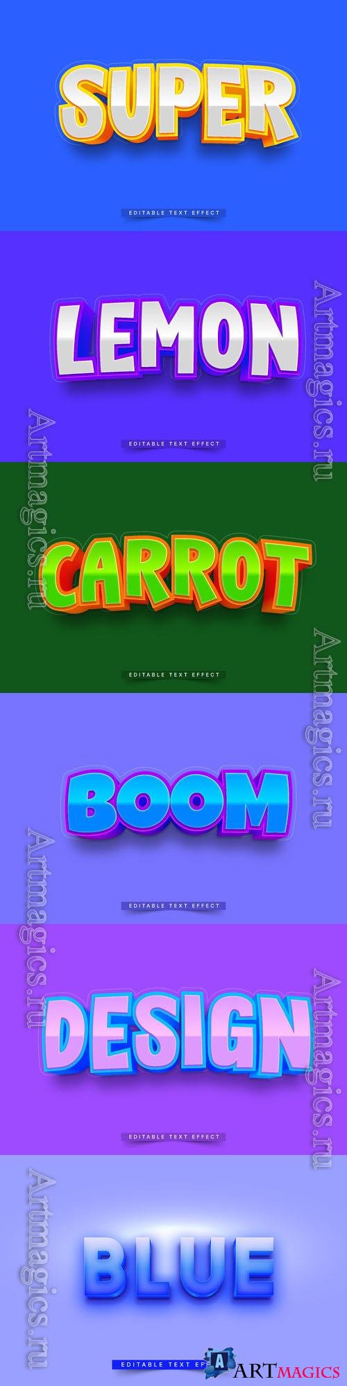 Vector 3d text editable, text effect font vol 20