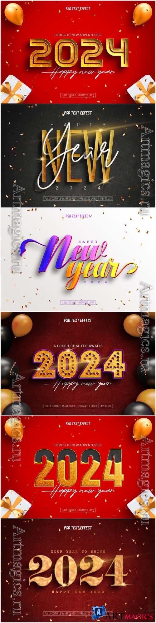2024 Happy new year text effect vol 2