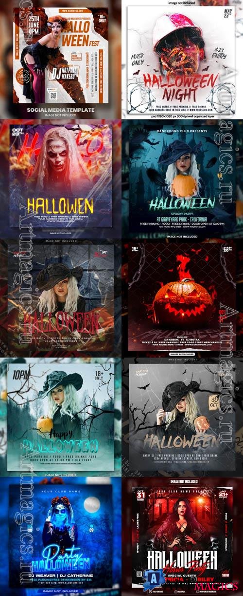 Happy halloween psd poster design vol 31