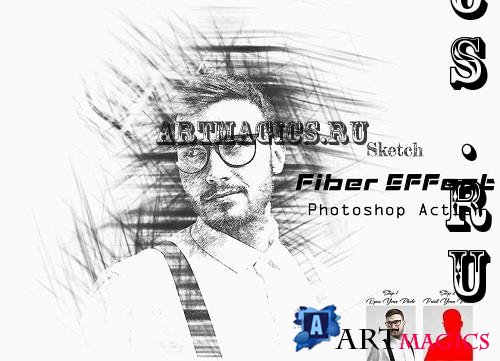 Sketch Fiber Effect Photoshop Action - 42220519