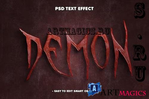 Horror Demon Grunge Textured Text Effect - 28CLWSW