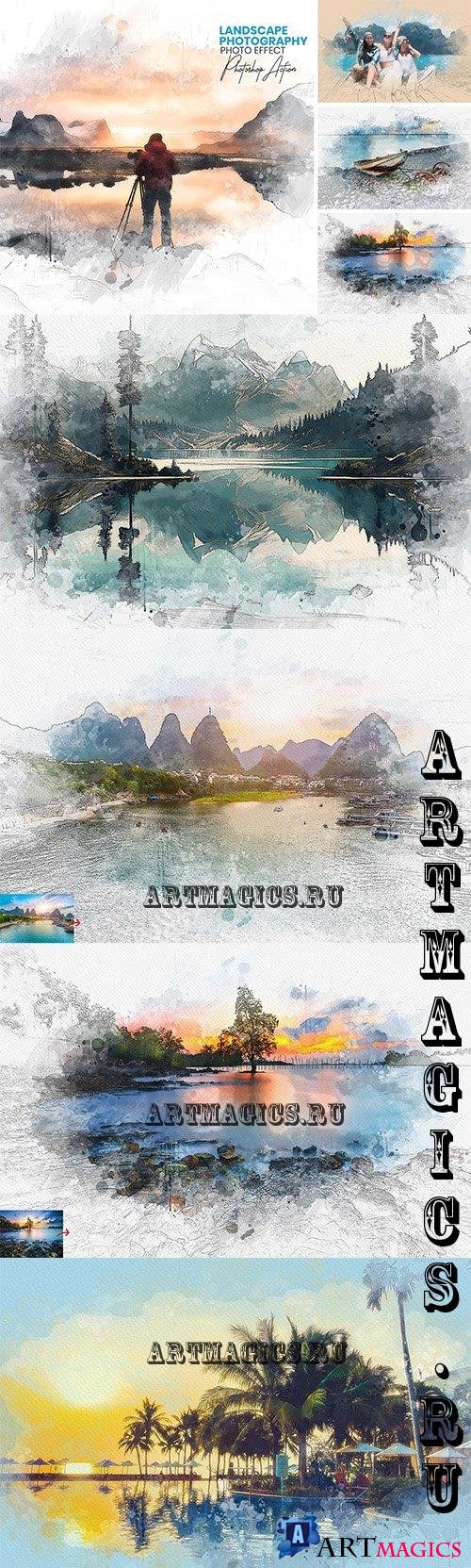 Landscape Photography Watercolor - 42284283