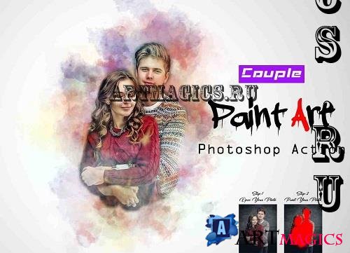 Couple Paint Art Photoshop Action - 42241137