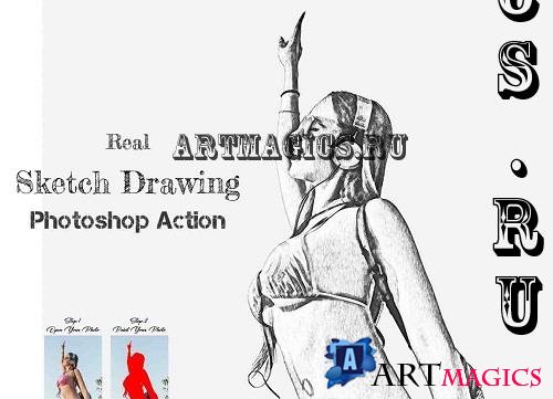 Real Sketch Drawing Photoshop Action - 42251897