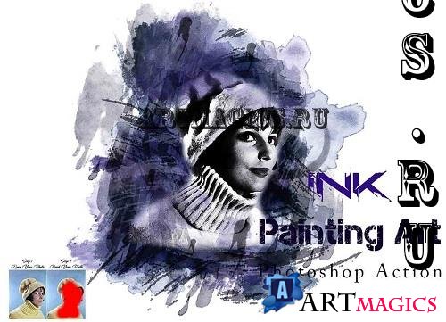 Ink Painting Art Photoshop Action - 42291765