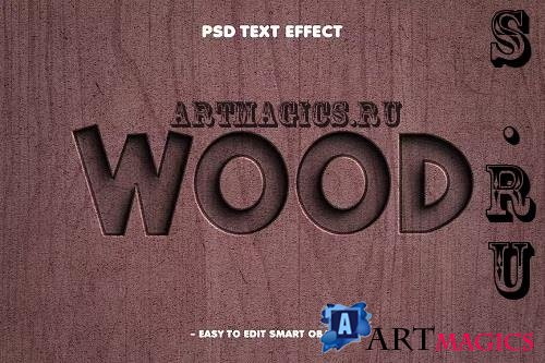 Debossed Wood Textured 3D Text Effect - ANDTWZQ