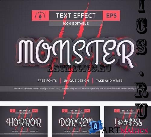 Red Monster - Editable Text Effect - 50811489