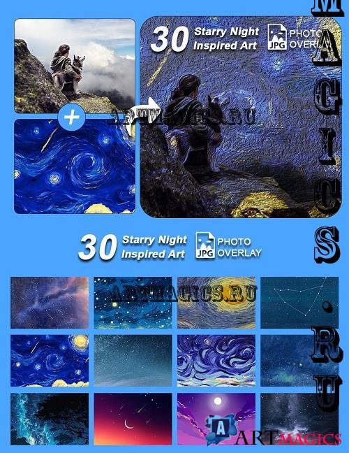 30 Starry night inspired art Photo Overlay - 68773144